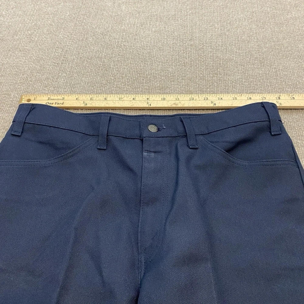 Vintage 70s Levis 517 Saddleman Boot‎ Cut Slacks Mens 35x27 Blue Dress Pants USA